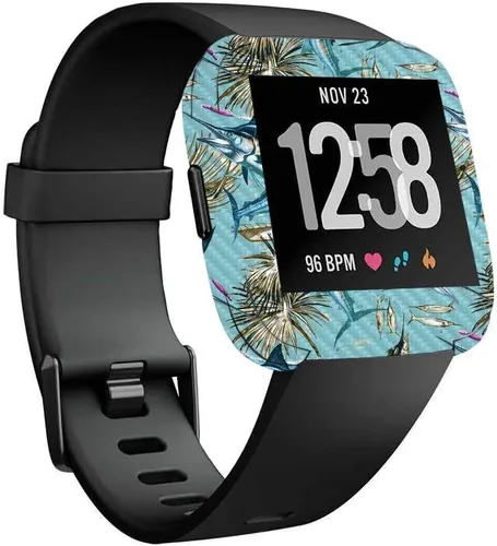 Vista 5 de MightySkins Piel de Fibra de Carbono para Fitbit Versa – Madera abstracta Protectora y duradera Acabado de fibra de carbono texturizada Fácil