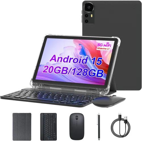 Vista 10 de DIGITHINK Tablet PC 10 pulgadas Android 15.0, tabletas Android, DDR4 4GB RAM+16GB Extiende 20GB ROM 2MP+8MP cámara dual, 2.4G+5G WiFi Bluetooth 1TB