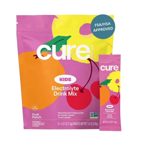 Vista 8 de Cure Hydration - Kids Electrolyte Drink Powder Classic Grape 14 Packets
