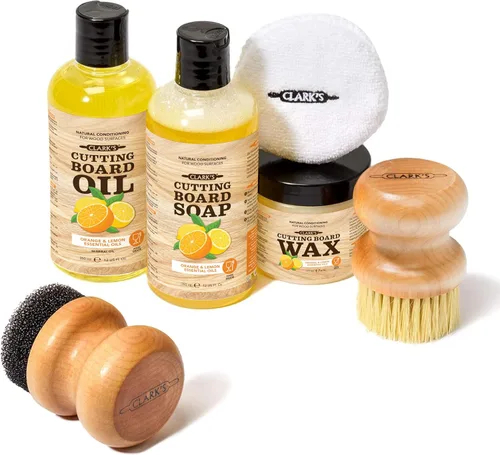Vista 14 de CLARK'S Kit de acabado de aceite y cera para tabla de cortar de coco, fabricado con aceite de coco refinado, incluye aceite (12 onzas), cera
