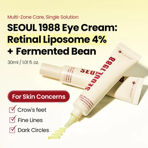 Vista 2 de K-SECRET SEOUL 1988 Crema de ojos retinianos Liposoma retinal 4% para el cuidado de ojeras y patas de gallo niacinamida, bakuchiol y frijol