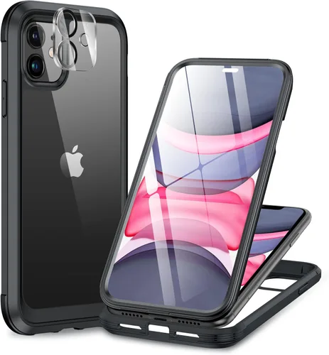 Vista 72 de Miracase - Funda magnética para iPhone 13 Pro Max de 6.7 pulgadas (compatible con MagSafe), transparente, completo, protector de pantalla de vidrio