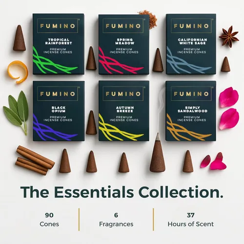 Vista 7 de Conos de incienso Fumino Fresh Paquete de 6 cajas de 90 piezas Masala Agarbatti Joss fragancia para relajación y meditación, aroma de decoración