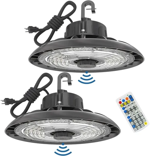 Vista 8 de HYPERLITE UFO LED Luz de Alta Bahía con Sensor de Movimiento 21000LM, 150W Luces LED Inteligentes de Alta Bahía con Control Remoto, Luz de Tienda