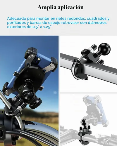 Vista 7 de BRCOVAN 1" bola manillar U-Bolt montaje, ajuste carriles diámetro 0.5" a