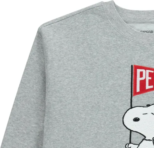 Vista 3 de Peanuts Snoopy - Sudadera de moda para mujer, cuello redondo, con parche de chenilla y mangas bordadas, sudadera de Snoopy