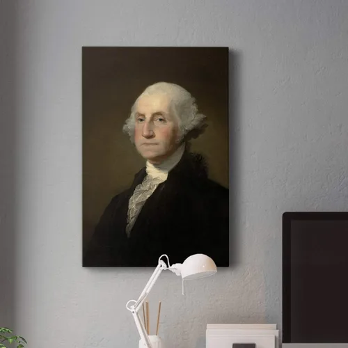Vista 4 de Renditions Gallery George Washington - Arte de pared de retrato presidental, decoración en lienzo de alta calidad con envoltura de galería, listo