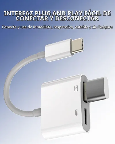 Vista 2 de Adaptador USB-C a USB (2 en 1), accesorios de cable tipo C, convertidor Thunderbolt OTG 3.0, puerto de ratón, dongle compatible con Samsung para USB