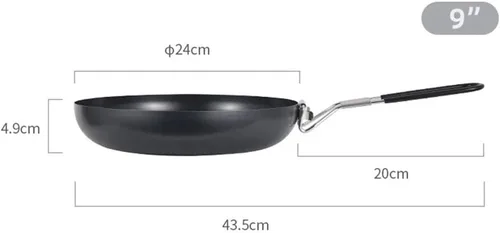 Vista 5 de Sartén de hierro fundido antiadherente para acampar al aire libre, cacerola para carne, sartén de 9 pulgadas, utensilios de cocina