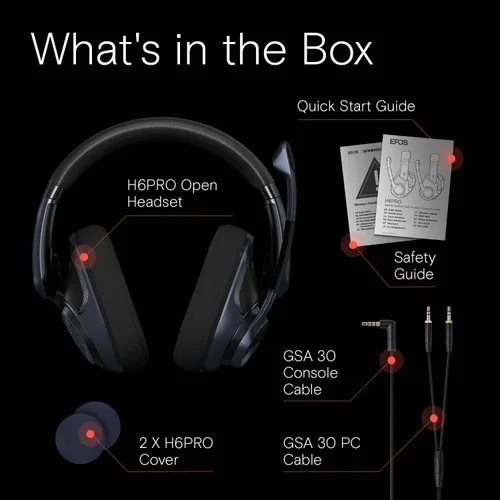 Vista 5 de EPOS Audio H6PRO - Auriculares acústicos abiertos para juegos (Sebring negro)