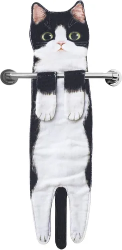 Vista 14 de Divertidas toallas de mano para decoración de baño y cocina, bonita toalla de mano colgante de gato, accesorios de cocina, ideas únicas de regalo