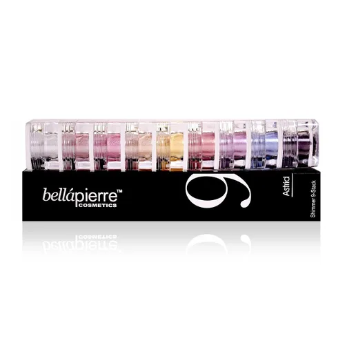 Vista 2 de bellapierre Shimmer Powder 9 Stack Sombra de ojos sin parabenos Maquillaje de ojos vegano y libre de crueldad – 9 unidades – Astrid