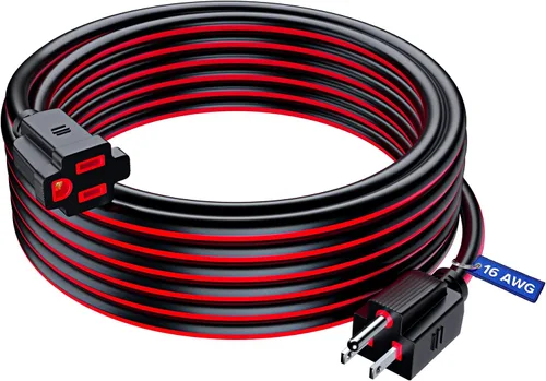 Vista 38 de Maximm Cable de extensión negro y azul de 10 pies, SJTW de 16 AWG