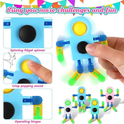 Vista 3 de Shappy 72 piezas de juguetes sensoriales giratorios para ansiedad, juguete sensorial para ansiedad, alivio del estrés, TDAH, autismo, piñata, bolsas