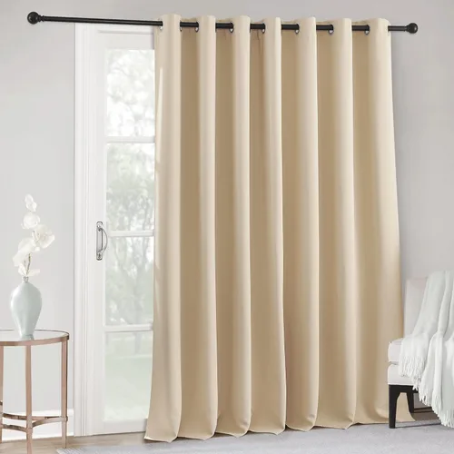 Vista 104 de RYB HOME Cortinas portátiles para puerta con privacidad, cortinas opacas y aislantes térmicas para dormitorio, armario, sala de estar, comedor, Beige