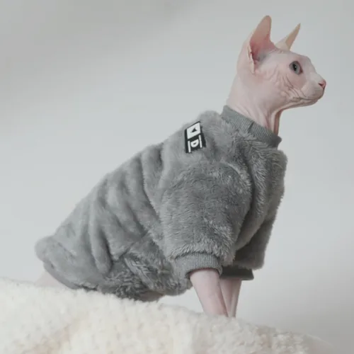 Vista 8 de Sphynx - Ropa para gatos de terciopelo de doble cara, suave y cálida, sin pelo, ropa para gatos para Cornish Rex, Devon Rex, Peterbald, Knnis, Abbey
