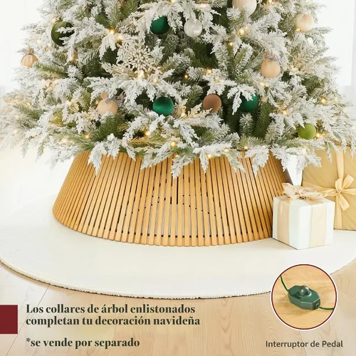 Vista 8 de Best Choice Products - Árbol de Navidad artificial de cedro y ciprés flocado, preiluminado con luces parpadeantes, de 6 pies, decoración festiva