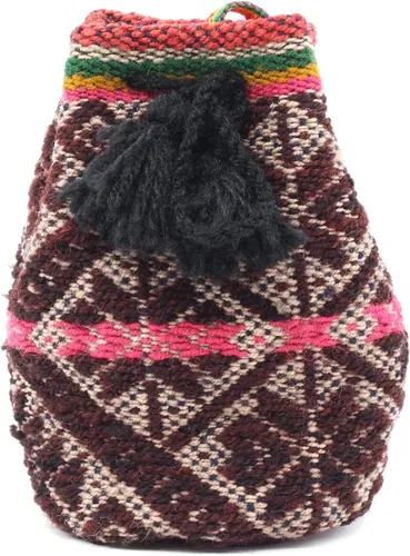 Vista 3 de Shamans Market Bolso con cordón peruano - Pequeño Rojo