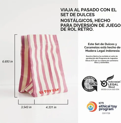 Vista 7 de Le Toy Van - Juego de comida de madera para jugar con dulces de simulación Juguete de madera para niños Ideal como regalo - Adecuado para Juego