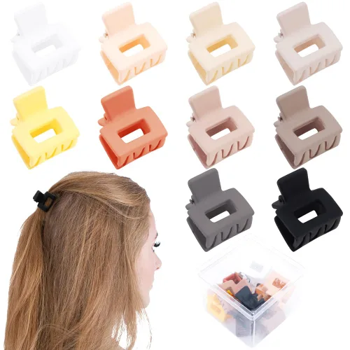 Vista 12 de Ahoney 10 pinzas pequeñas para el cabello para mujeres y niñas, clips de mandíbula mate de 1 pulgada para cabello fino, grueso y mediano, pasadores