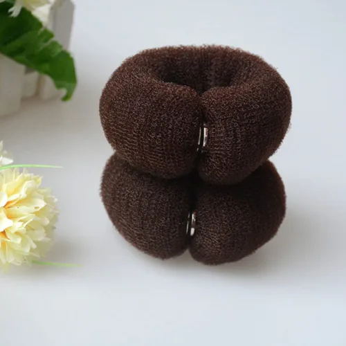 Vista 8 de Moldeador de donas grande, 6 piezas para hacer moños de cola de caballo, moño, moño de dona, bandas elásticas para el cabello, moldeador de donas