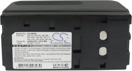 Vista 5 de VI VINTRONS Batería de repuesto compatible con Sony NP-33, NP-55, NP-66, NP-66H, NP-68, NP-77, NP-98