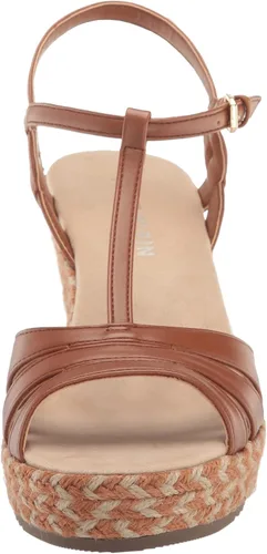 Vista 2 de Anne Klein Sandalias de cuña Waves para mujer, coñac, 8.5, Coñac