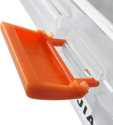 Vista 7 de MEIJIA Caja de almacenamiento portátil de herramientas, organizadores con pestillos plegables (negro y naranja) (12 x 5.9 x 3.94 pulgadas)