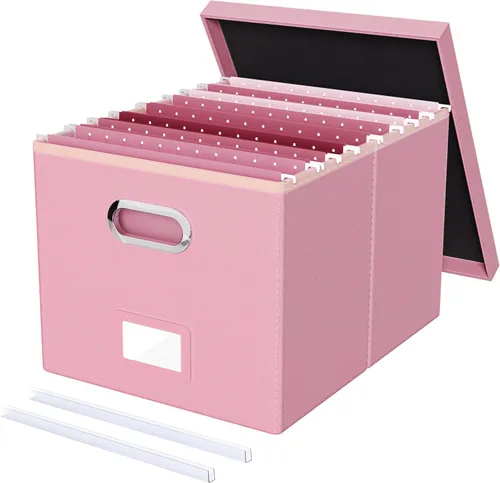 Vista 26 de Oterri Organizador de Archivos, Caja de Archivos, Gabinete de Archivos para Almacenamiento de Carpetas de Archivos Tamaño Carta, Organizador