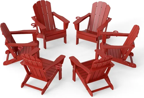 Vista 16 de Domi Folding Adirondack Chair with Cup Holder, Aruba