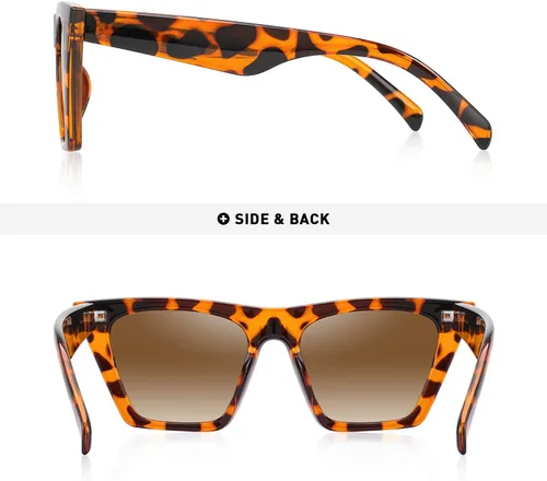 Vista 4 de Gafas de sol de ojo de gato cuadrado vintage mujeres moda pequeña cateye gafas de sol
