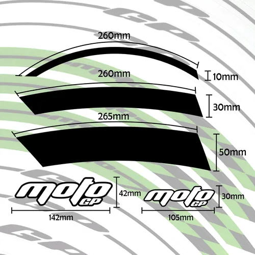 Vista 5 de MC MOTOPARTS Calcomanías adhesivas para llantas de 17 pulgadas compatibles con MT-07 MT-09 MT-10 FZ07 FZ09 FZ10 YZF R6 YZF R1 1000 verde