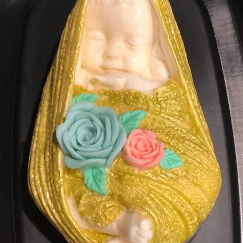 Vista 7 de Molde de silicona para bebé, molde de caramelo de chocolate, herramientas de decoración de pasteles, jabón para baby shower, molde de vela de jabón