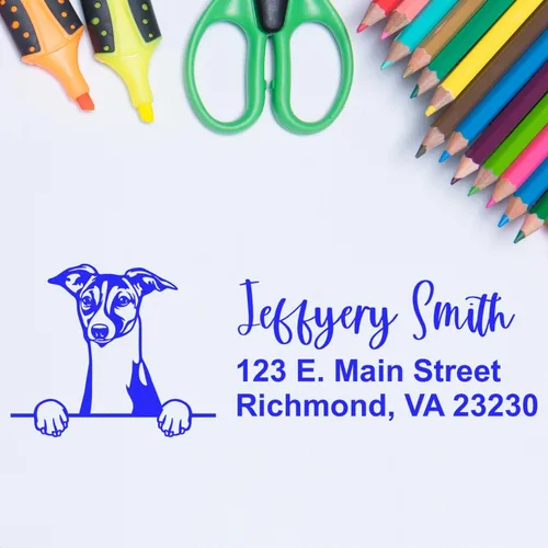 Vista 16 de American Bulldog Stamp Duo, Custom Return Address for Dog Lovers, Personalized Mail Mark for Letters and Cards