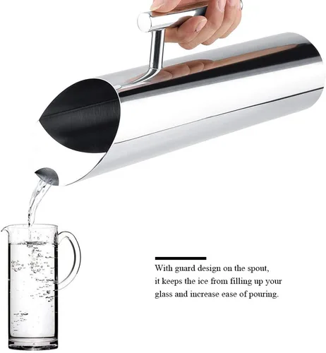 Vista 2 de Jarra de agua de acero inoxidable con protector de hielo, jarra de bebida fría, herramienta de servicio de hotel para el hogar (2L)