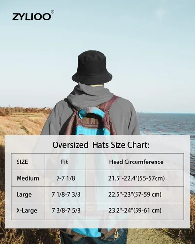 Vista 5 de Zylioo Sombrero de pescador de lana extragrande de gran tamaño,Sombreros de pescador cálidos de invierno reversibles,Sombrero de sol de pesca