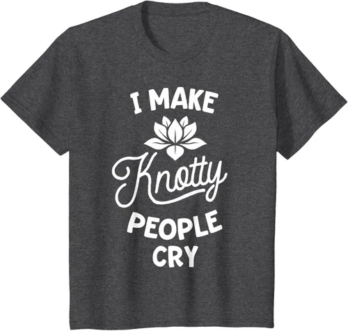 Vista 35 de Camiseta divertida de terapia de masaje I Make Knotty People Cry, Negro, S