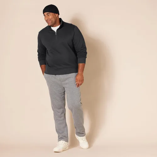 Vista 7 de Tienda Essentials - Sudadera de vellón, cuarto de cremallera y manga larga para hombre