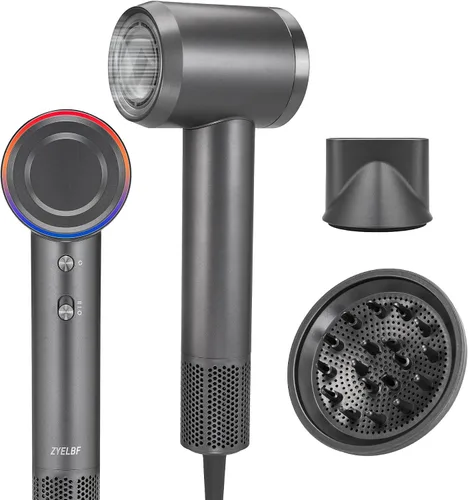Vista 11 de Secador de pelo, secado rápido de alta velocidad, secador portátil de iones negativos con motor sin escobillas de 110000 RPM, ligero y bajo ruido