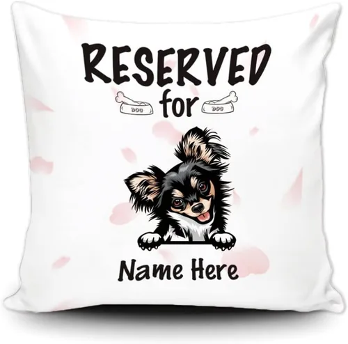 Vista 15 de Funda de almohada personalizada reservada para el perro, Cavalier King Charles Spaniel cachorro, funda de almohada de lona blanca para decoración