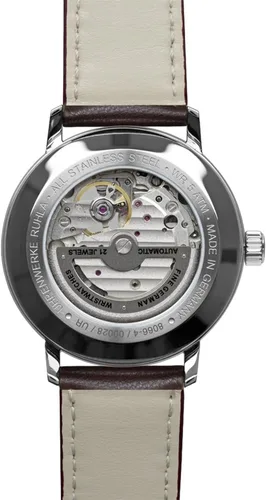 Vista 2 de Zeppelin 8066-4 Corazón abierto automático - Planeta sostenible, Marrón, Reloj automático