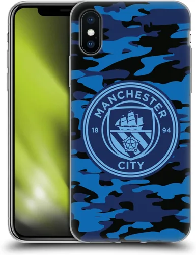 Vista 246 de Head Case Designs Funda de gel con licencia oficial del Manchester City Man City FC Blue Moon Badge Camou [protección de grado militar] compatible