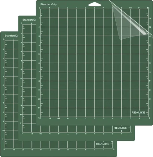 Vista 14 de REALIKE - Alfombrilla de corte LightGrip de 12 x 12 pulgadas compatible con Cricut Maker 3/Maker 4/Maker/Explore 3/4/Air 2/Air/One (3 alfombrillas)