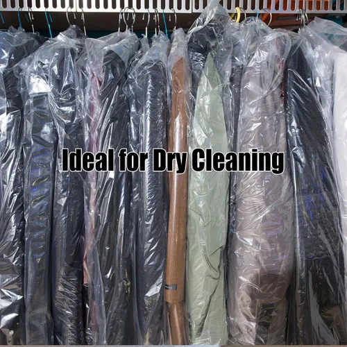 Vista 5 de Bolsa de limpieza en seco de 60 pulgadas – 50 bolsas de plástico transparente extra largas para vestidos, bolsas de ropa desechables para colgar ropa