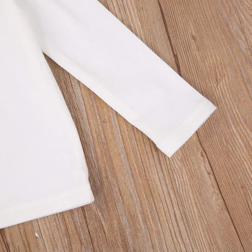 Vista 4 de Blusa básica de cuello alto para bebés y niñas pequeñas, de 1 a 5 años