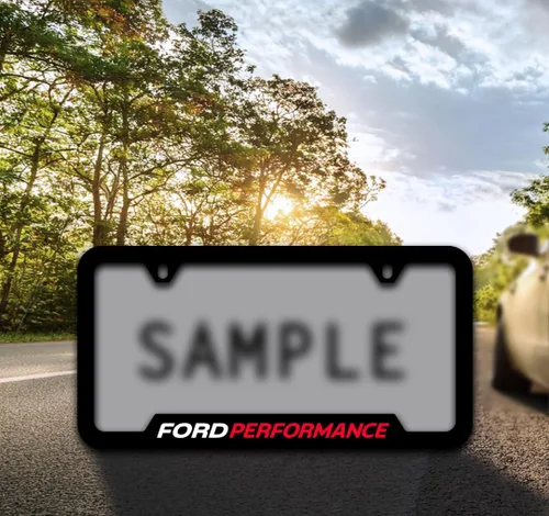 Vista 2 de Marco negro de plástico UV Ford Performance para matrícula