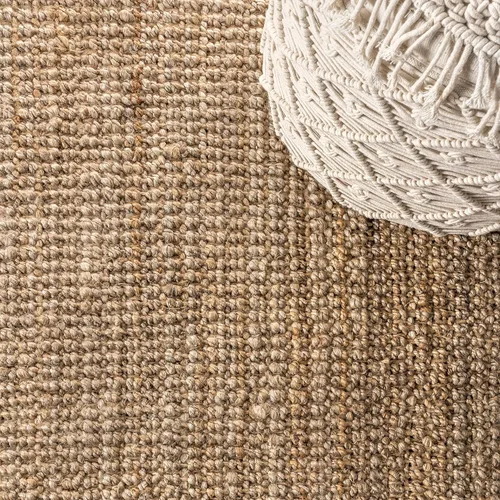 Vista 3 de JONATHAN Y Alfombra de yute tejida a mano con borlas naturales, 2x8, Pata, estilo bohemio, rústico, de cabaña, fácil de limpiar para sala de estar