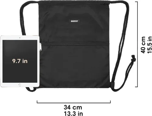 Vista 4 de WANDF - Mochila de nailon con cordón, resistente al agua, para gimnasio, compras, deporte, yoga