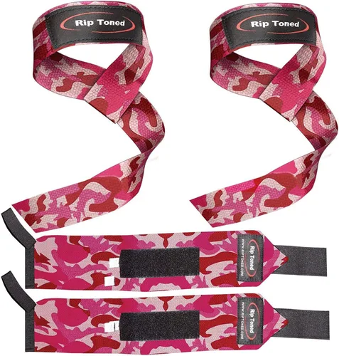 Vista 14 de Rip Toned Wrist Wraps & Lifting Straps Combo – Dynamic Duo Push & Pull Support for Weightlifting – Wrist Support Wraps + Padded Grip Straps for