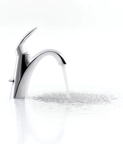 Vista 9 de Kohler K-45800-4-CP Alteo Grifo de lavabo de baño de un solo mango o centro con montaje de drenaje de metal en cromo pulido